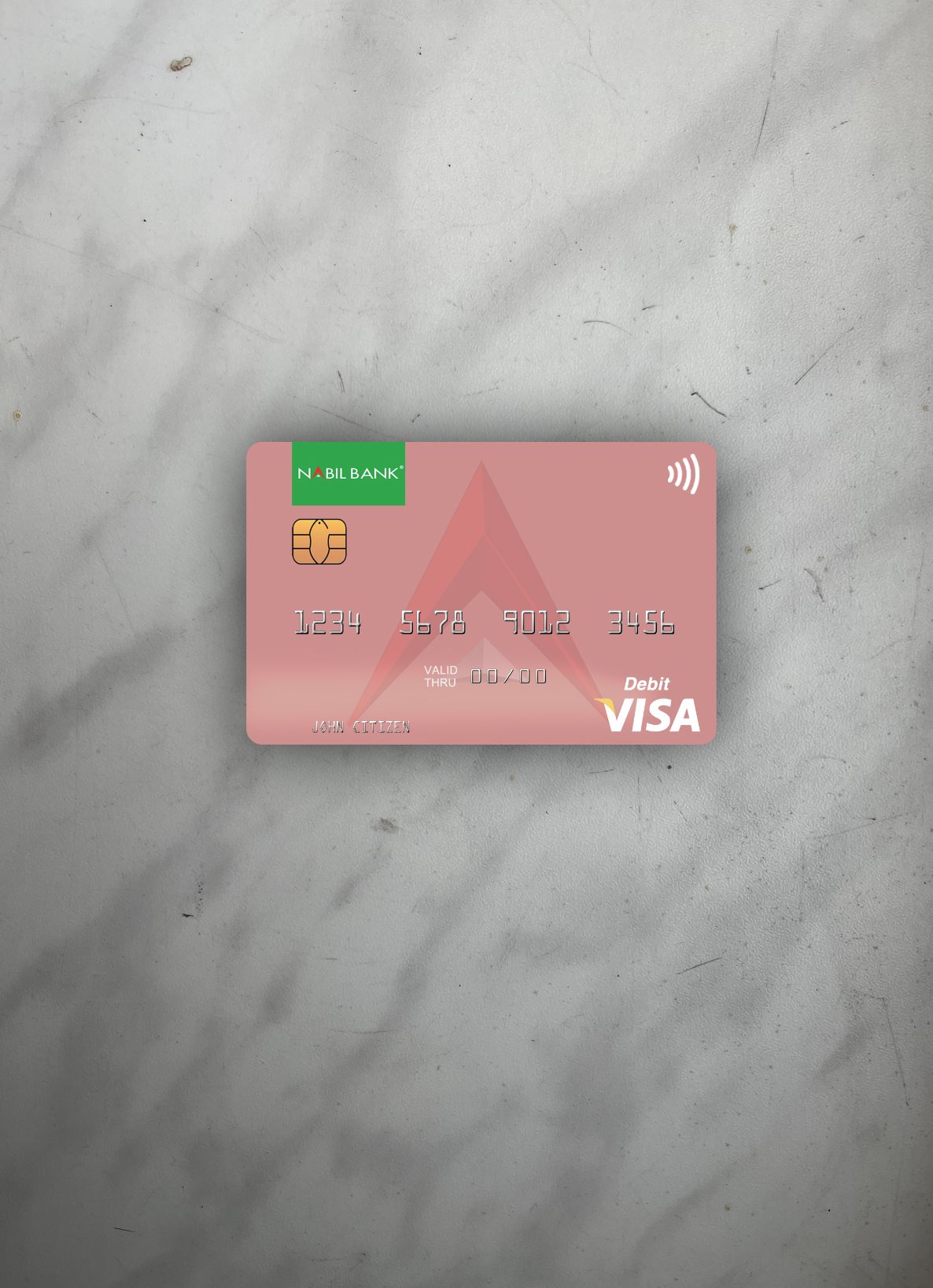 Download Nepal Nabil Bank visa debit card photolook front Photoshop template